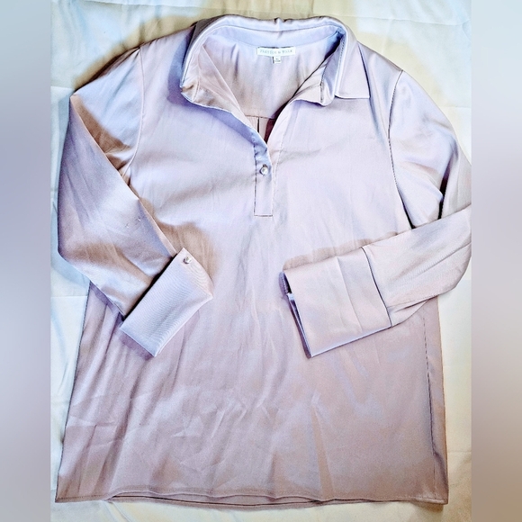Preston & York Womens Light Purple Collared Tunic Top With Pearl Detail Size XL - Picture 1 of 12